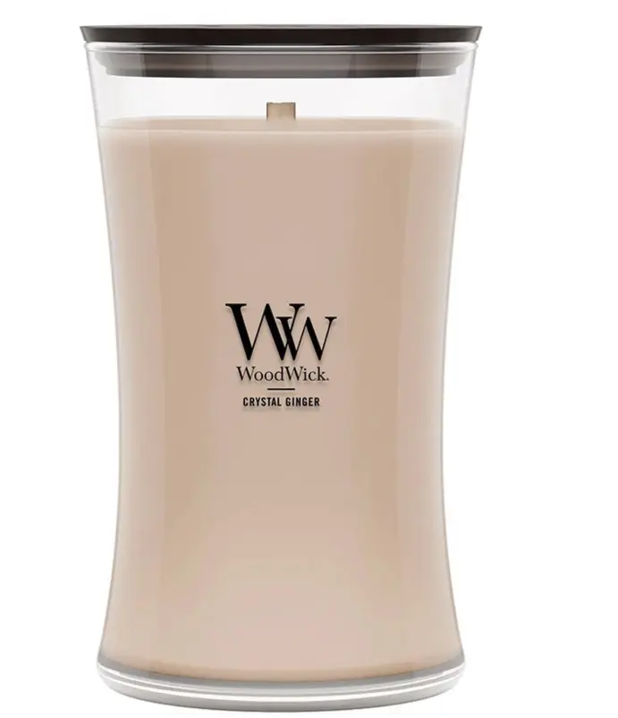 CRYSTAL GINGER WoodWick 22oz Large Jar Candle Burns 180 Hours