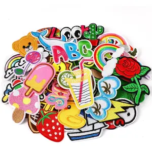 36 count Cartoon Embroidered Patches Random Assorted Styles Cute Theme Iron on Patches DIY Sew Applique Repair Patch Cute Preppy Sew on Patches for Backpacks Pants Clothes Jeans