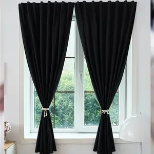 Magic Tape Blackout Curtain, Blackout Window Cover, Bedroom Design, Efficient Light Blocking for Living Room Kitchen, Party Decoration, Easy Installation