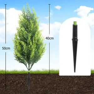 20-inch artificial cypress tree with ground spikes, 1 pc artificial Christmas tree, UV-resistant artificial shrub, suitable for Christmas decorations, porches, paths, gardens, indoor and outdoor decorations, and yard art