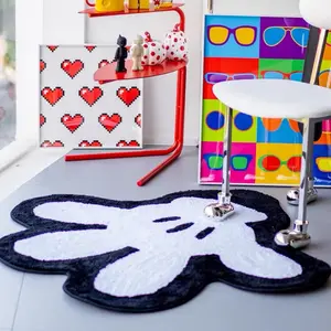 Cute Hand Polyester Rug  Irregular Shape for Bedroom Living Room Indoor Decor game rug