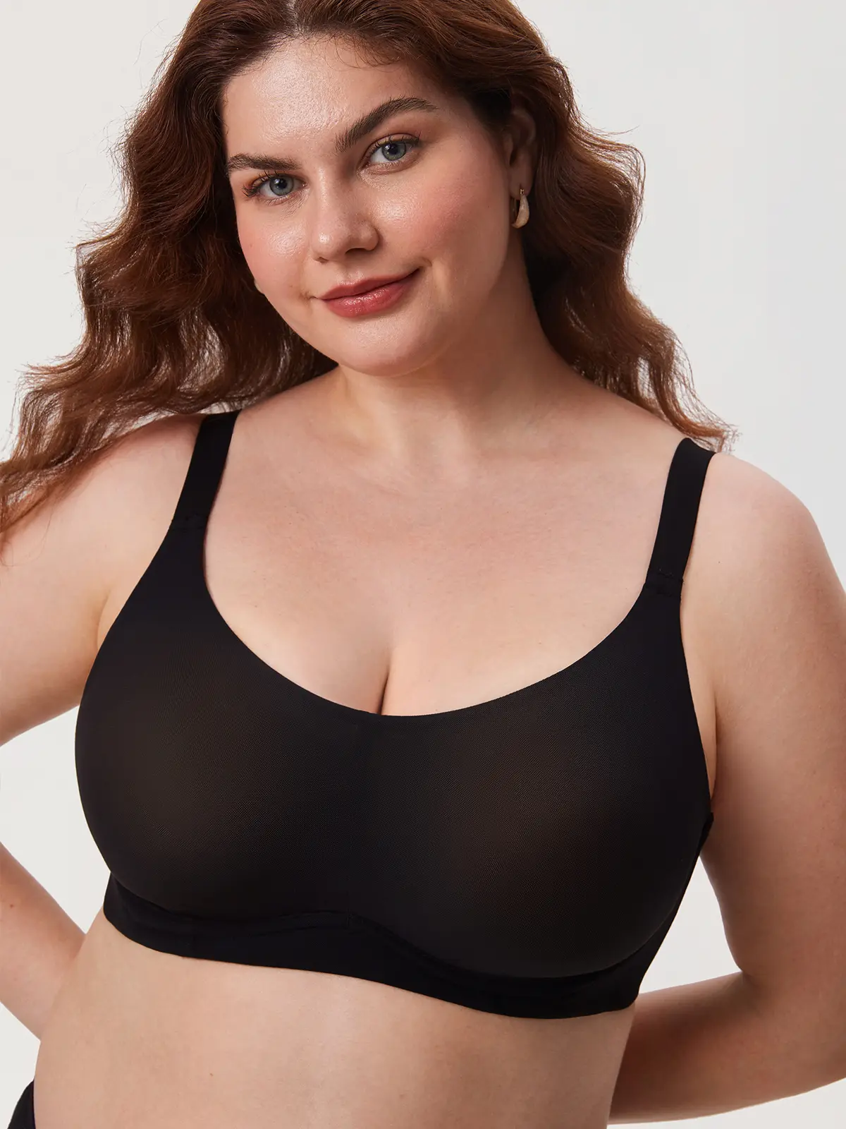 DELIMIRA Women's Cosnufy Sheer Full Coverage Bra Underwire Mesh Plus Size Unlined