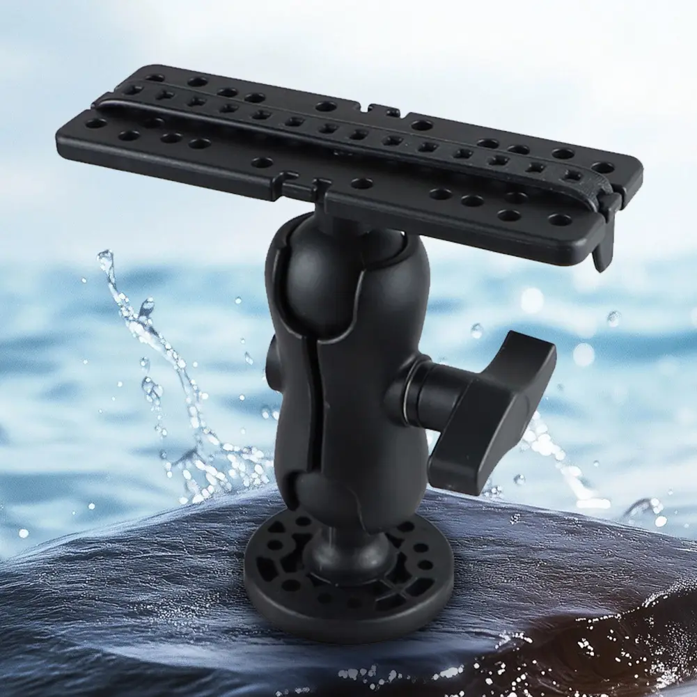 High-Strength Nylon Fish Finder Mount with 360-Degree Swivel, Universal GPS Plate for Marine Boats & Kayaks, Wear-Resistant, 20kg Load Capacity, Boating, Wear Resist, Easy Install, Kayak-Specific, Swivels Freely, Enhanced Visibility, Fishing Kayak Accesso