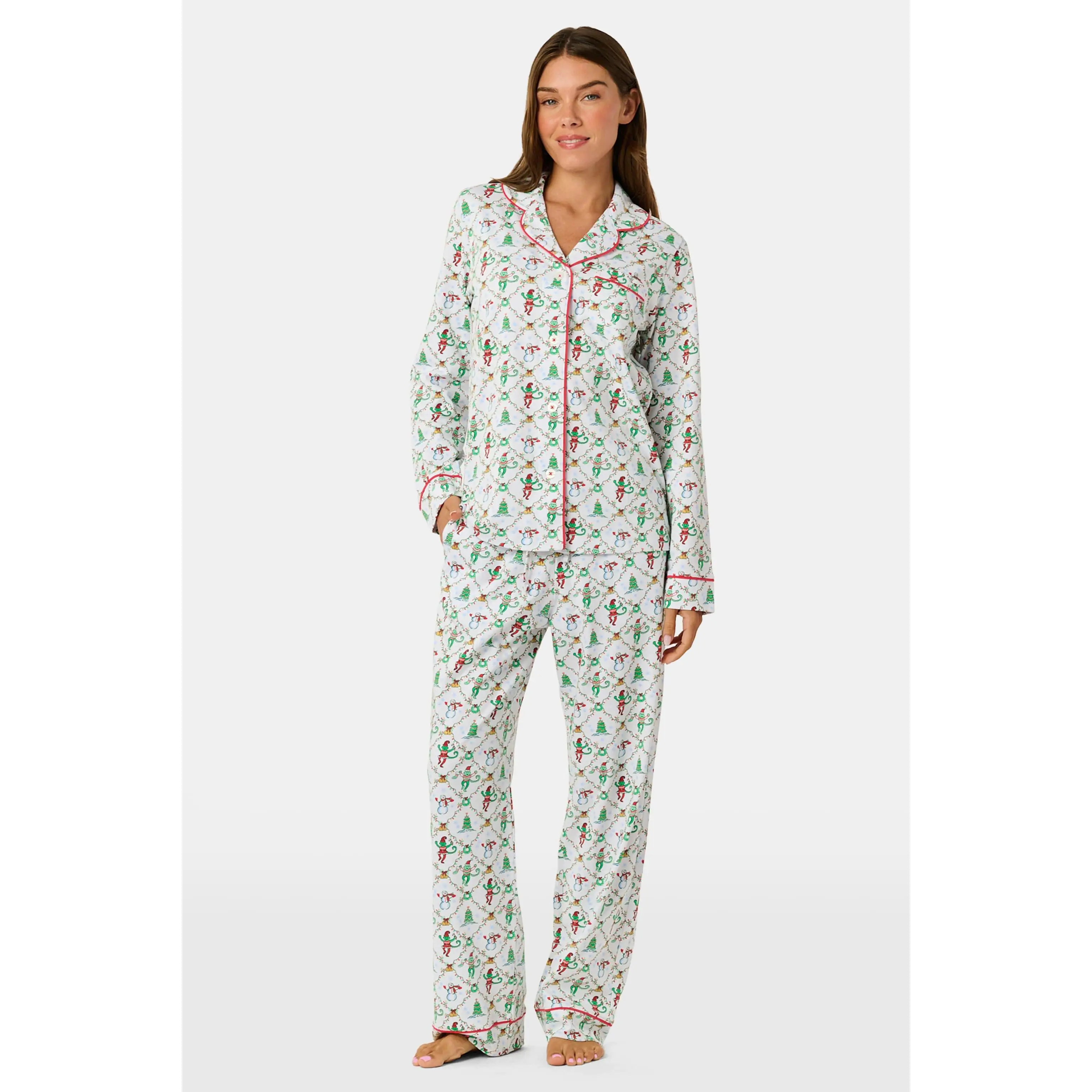 Deck The Halls Long Sleeve Polo Pajamas