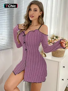 Valentine's Day Gift Women's Fall Winter Dress, Elegant Fit Dress, Fashion Plaid Sweet Bow Sexy Slim Fit One Shoulder Long Sleeve Short Skirt