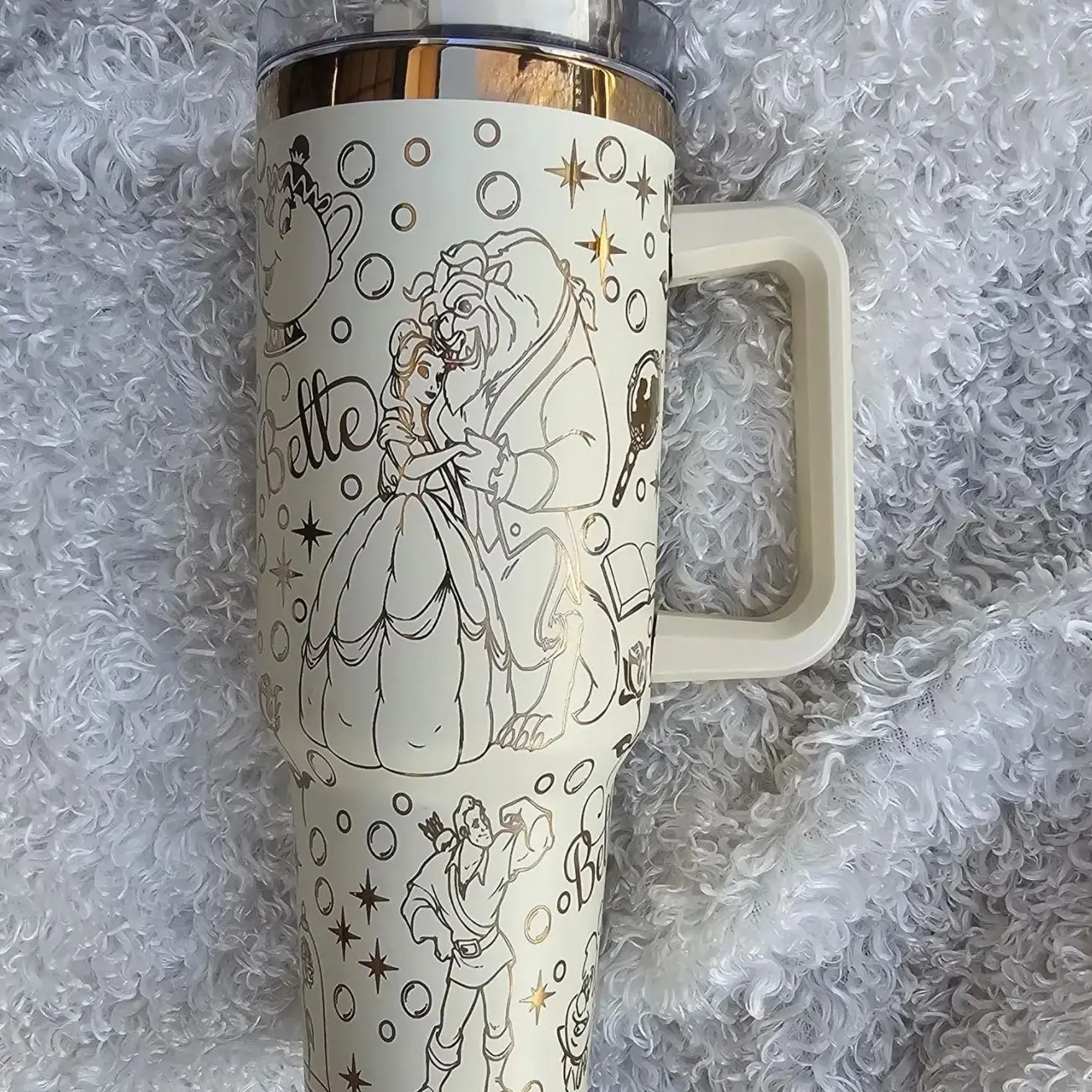 Beauty & The Beast Theme Laser Engraved Tumbler 40oz/30oz Personalized Custom Made Belle Cup
