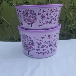 Tazones Ilumina de 6.6 Litros y 4.3 Litros con Diseño Floral y Mariposas para Uso Doméstico