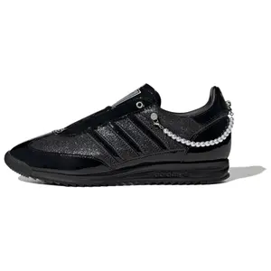 Adidas Originals SL 72 Patent Pearls Black Silver Metallic Low-Top Sneakers for Men and Women - Slip-Resistant and Durable Trending Shoes, House White Official Shoes to Get / Maison Mihara