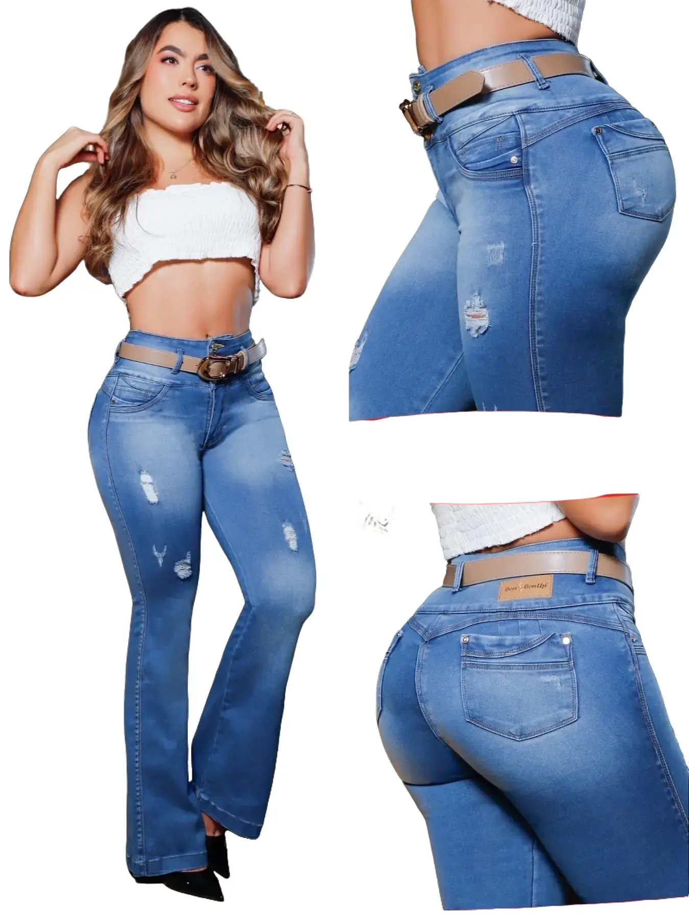 COLOMBIAN BONBONUP WOMAN'S FLARE BUTT LIFTER JEANS