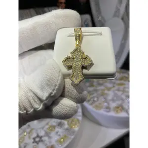 Vermeil CH Inspired 'Deep Dish' Style Cross Pendant