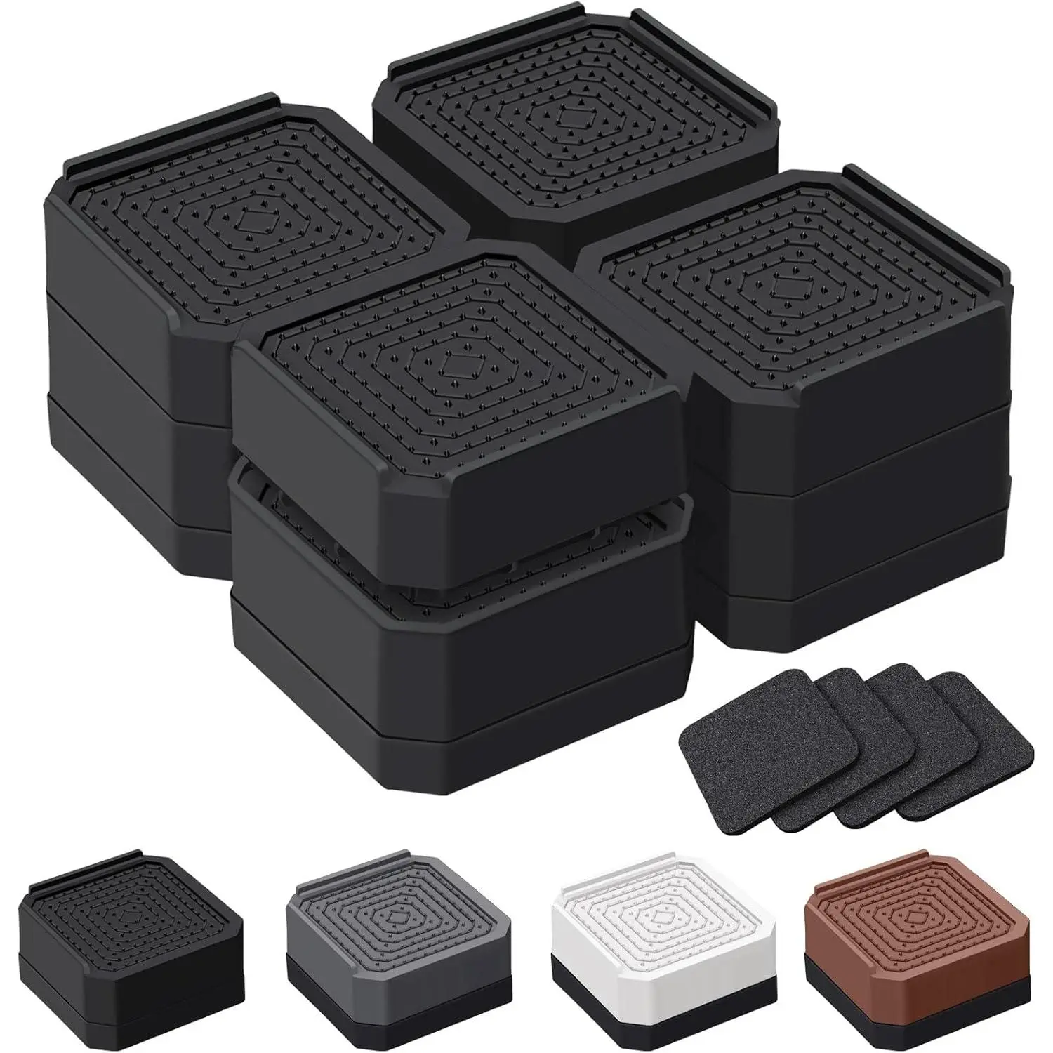 Heavy Duty Adjustable Furniture Risers - 1.5-3 in Adjustable Height Furniture Lifter Tool, 4000 lbs High Capacity for Indoor Use Couches, Desks (Black), Chairs