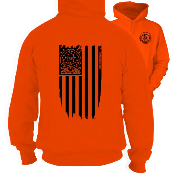 Molon Labe - Safety Orange Hoodie Work Gear - Cotton Poly Premium Blend - Funny, Sarcastic Designs For Blue Collar Workers Fabric Menswear Top Apparel