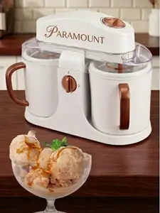1L Dual-Bowl Ice Cream Maker  – CreamyDelight , Effortless Homemade Ice Cream, Frozen Yogurt & Smoothies, Easy-Clean Detachable Cups, Perfect Gift for Any Occasion .