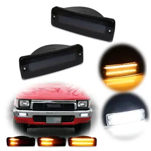 2pcs Smoke Switchback LED Front Bumper Signal Parking lamps Lights For 1993 1994 1995 1996 1997 1998 Toyota T100,Replace OEM 8151034010 8152034010