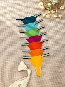 Women's Low-Waist Thongs Set, Soft Comfortable Underwear, Plain Seamless Bikini Lingerie, Casual Fitted Design, All Seasons Wear