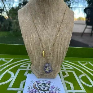 Golden Star Charm with Amethyst