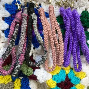 Crochet keychain wristlet