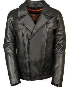 Milwaukee Leather Men's Men'S Utility Vented Cruiser Jacket Tall - Lkm1720tall-Black