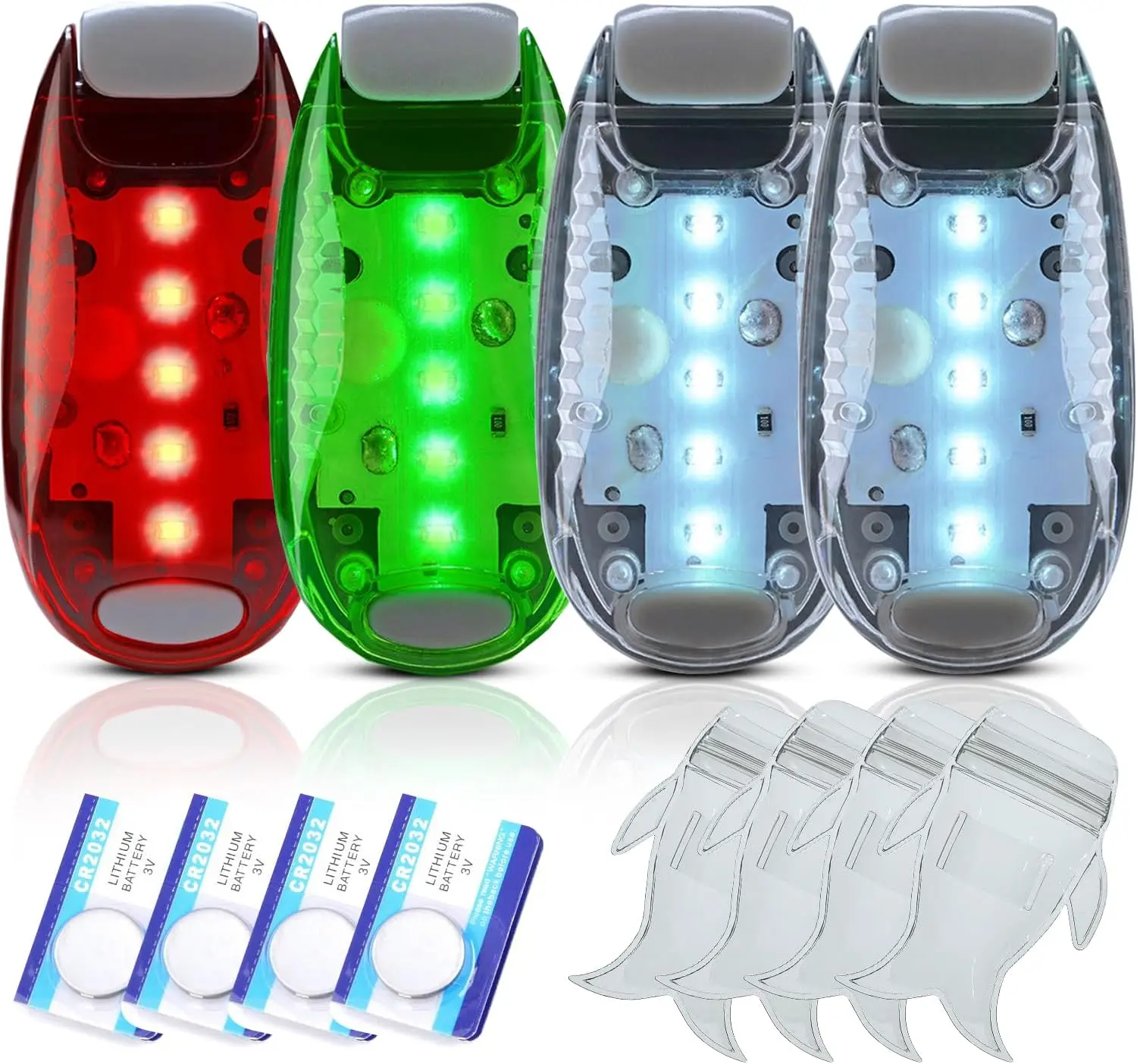 Sports Amzonly 4Pack Kayak Lights with IPX8 Fish-shaped Waterproof Bag, Battery Operated Navigation Lights for Night Kayaking, Clip on for Paddle board, Pontoon Boat, Dinghy, Canoe, Jetski, Kayak Accessories
