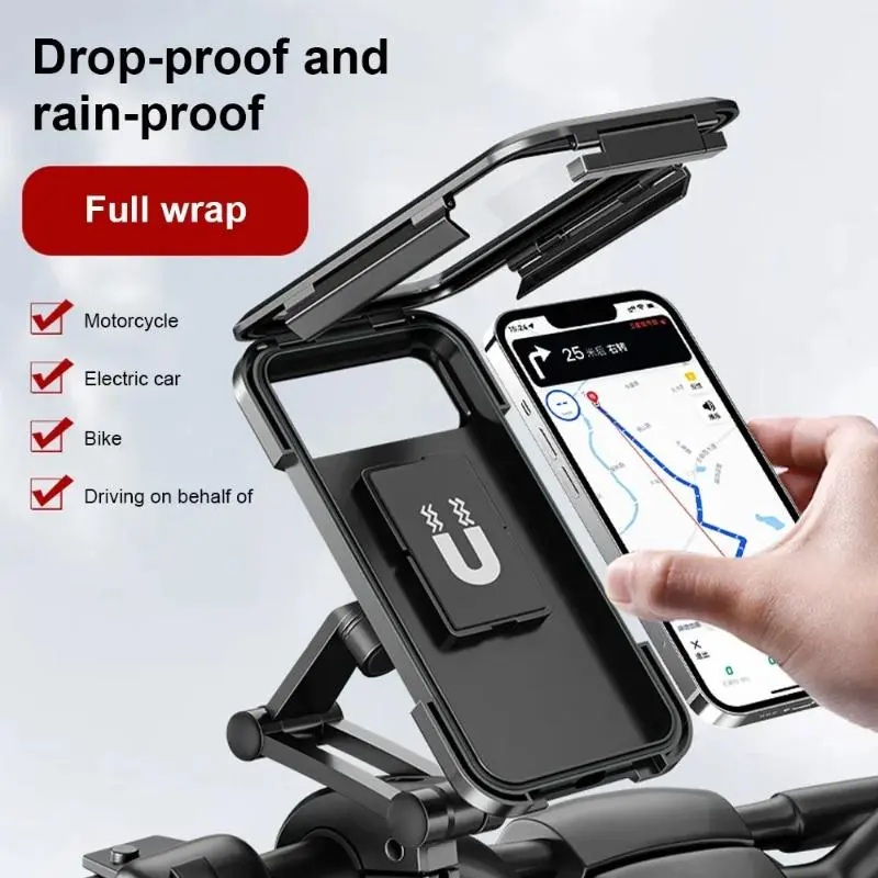 Universal Motorcycle Bike Phone Mount, Adjustable Waterproof 360 Degree Rotating Holder, Compatible with All Bikes & Motorcycles, Motorcycle Accessories, Motor Parts Accessories