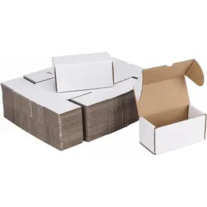 4.6x2.2x2.2 White Shipping Boxes Set of 100, Corrugated Cardboard Mailer Boxes for Packaging Small Business Mailing and Gifts
