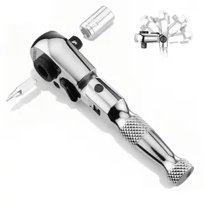 WORKPRO 1/4" Drive Stubby Ratchet, 2-In-1 Socket Wrench Flex Head Ratchet & Bit Driver, Reversible Direction Switch, CrMo Alloy, 72-Tooth, Compact Hand Tools for Home Repair & Tight Spaces