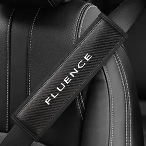 Renault Fluence Seatbelt Shoulder Cover, PU Leather & Carbon Fiber Stripes, Enhances Driving Comfort, Available in 1pc/2pcs