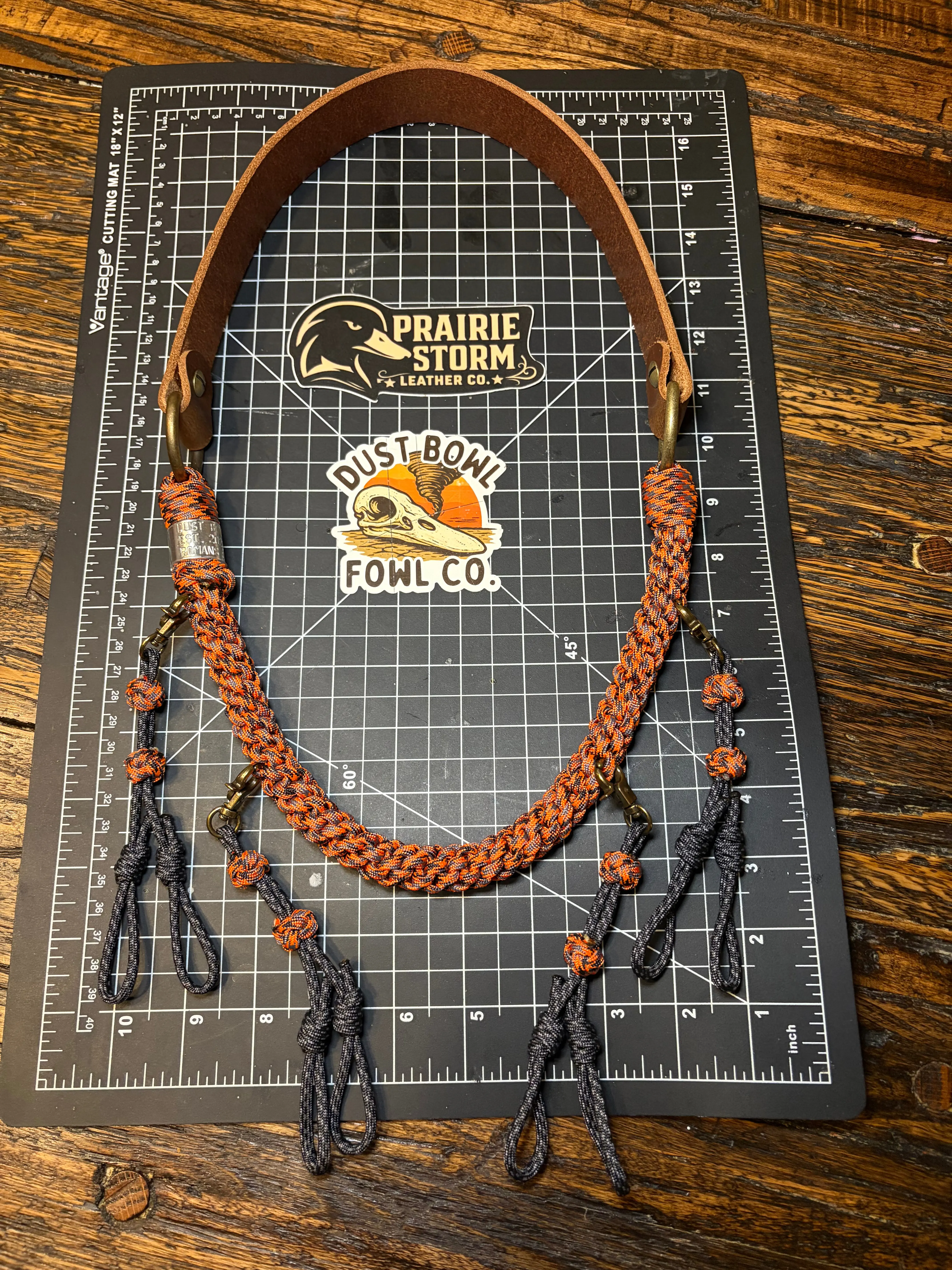 Leather x Half Round Lanyard - Fanta