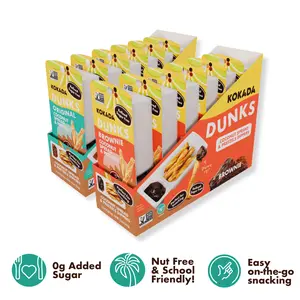 Variety Pack - 12 Single Serve Kokada Dunks - coconut spread and pretzel dippers - refined sugar free, simple ingredients