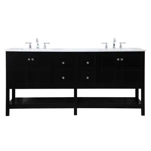 Theo Double Bathroom Vanity Black