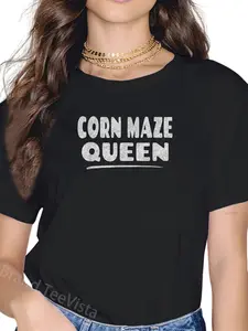 100% Cotton Corn Maze Queen - Corn Cob Stalk Maize Lover T-Shirt
