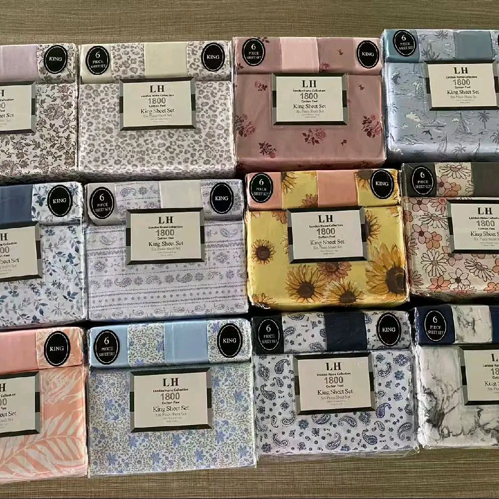 12 Cotton-Feel 6-Piece Bedsheet Sets in 1 case