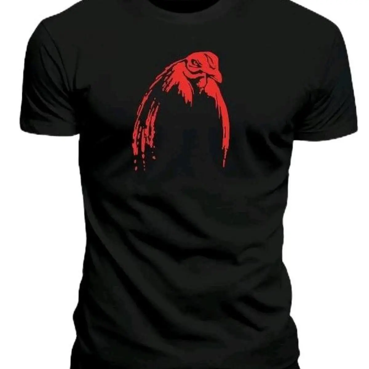 Men's Graphic Tshirt with Gamefowl Rooster Print, Casual Streetwear Round Neck Top in Soft Breathable Stretch Combed Cotton, Chic, Fitted