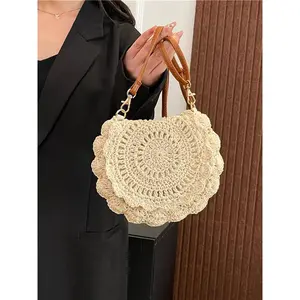 Summer Woven Crossbody Bag for Women, Knitted Saddle Shoulder Bag, Casual Versatile Purse Ideal for Daily Use, Casual Outings & Beach Vacation handbags luxury designer tote real