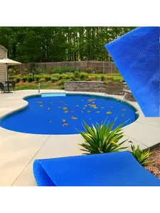 12x24 Ft Rectangle Solar Pool Cover For Inground & Above Ground Pools, 16 Mil Heavy Duty Solar Blanket, Reduce Evaporation & Heat Retention