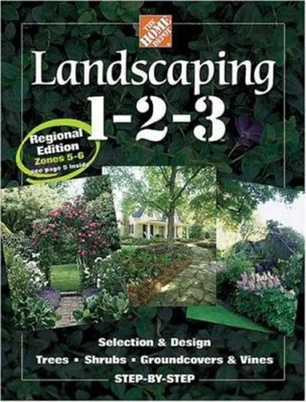 USED Book - Landscaping 1-2-3: Selection & Design, Trees, Shrubs, Groundcovers & Vines Step-By-Step : Regional Edition Zones 5-6 by Jo Kellum (Hardcover) - english