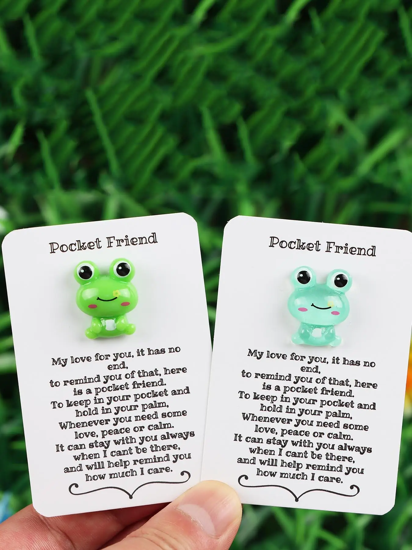 2pcs Pocket Hug, Cute Resin Animal Decorative Pocket Hug, Comes With Encouragement Cards, Stress Relieving Toys Specially Encouraged Birthday, Wedding