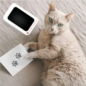 Pet paw print keepsake, dog paw print commemorative photo frame, cat paw print clay gift, baby no-wash ink print