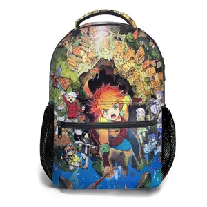 The-Promised-Neverland-Backpacks for Girls, Cute School Backpack for Girls Boys, Aesthetic Bookbag for Teens, Lightweight Classic Backpack for Travel, Work, Picnic A-68