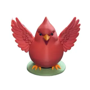 Red bird statue