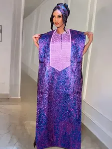 African Dresses for Women Traditional Africa Clothing Dashiki Ankara Outfits Gown Abayas Robe Muslim Kaftan Maxi Long Dress 2026 Plus Size Purple Kanga Clothing