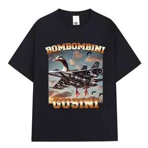 Bombombini Gusini Funny Italian Brainrot Meme Graphic T-shirt Men Women Clothes Summer 100% Cotton O-Neck Short Sleeve T-shirts Menswear Top