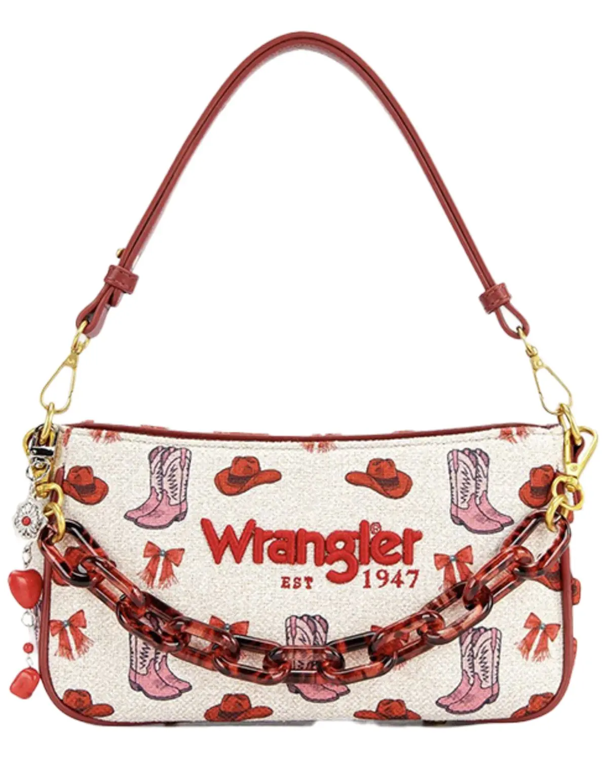 Wrangler Women's Women'S Western Print Embellished Shoulder Bag - Wg524-8633 Pk