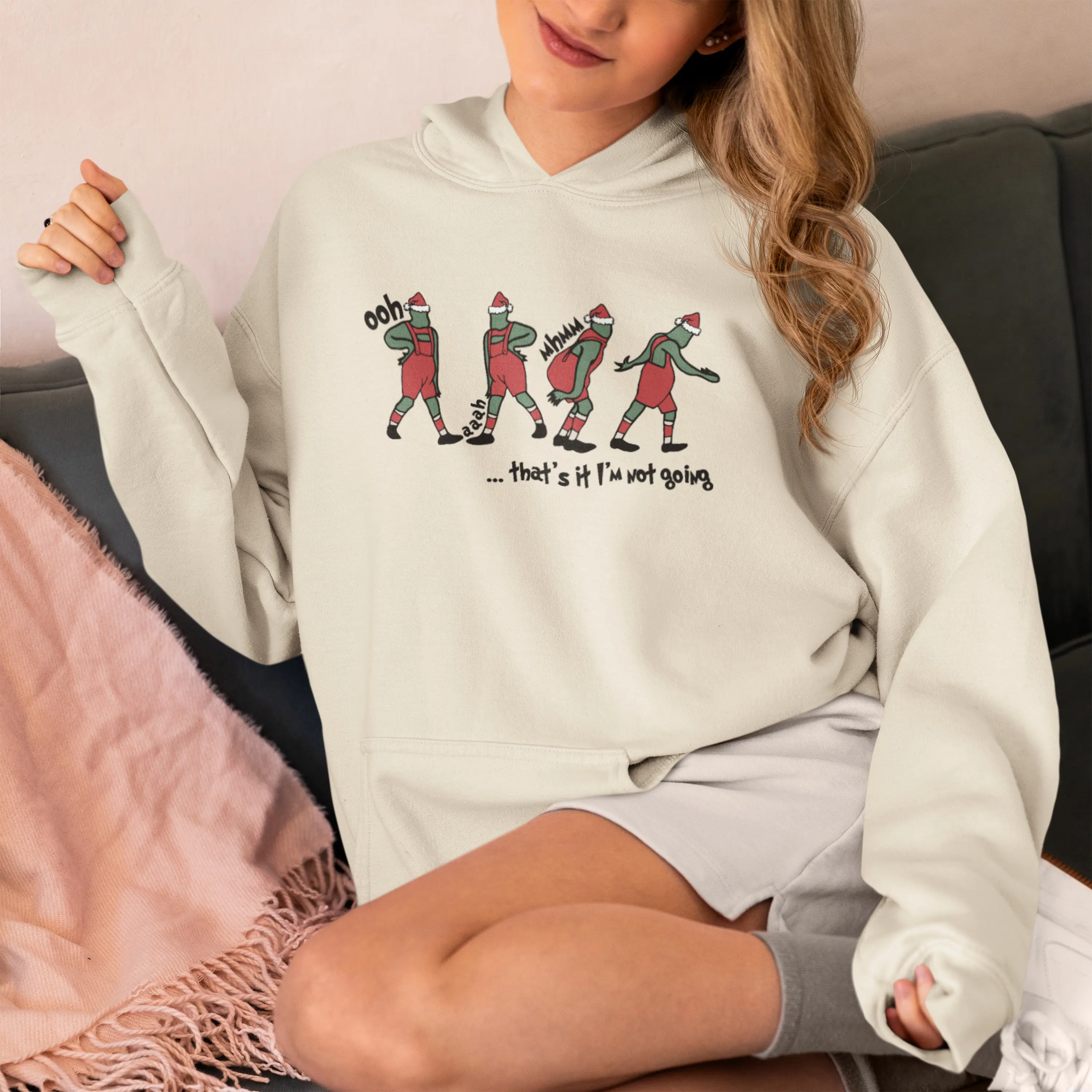 Xmas Green Monster Hoodies, Grinc Not Going Hoodies, Grinc Christmas Hoodie, Funny Green Monster, I'm Not Going Hoodie, New Year Grinc Hoodies