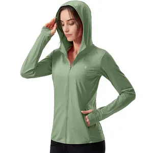 Women's UPF 50+ Sun Protection Hoodie Jacket Lightweight Long Sleeve Sun Shirt for Women with Pocket Hiking OutdoorGift