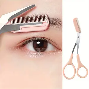 Stainless Steel Eyebrow Scissors with Handle, Precision Beauty Tool for All Users, Professional and Home Use, Suitable for All Seasons