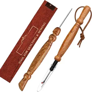 Seam Rippers & Stiletto for Sewing/Quilting, Thread Ripping Tool, Presser - Precision Placement Tool for Getting Seams to Lay Correctly - Wooden Sewing Quilting Tools Set