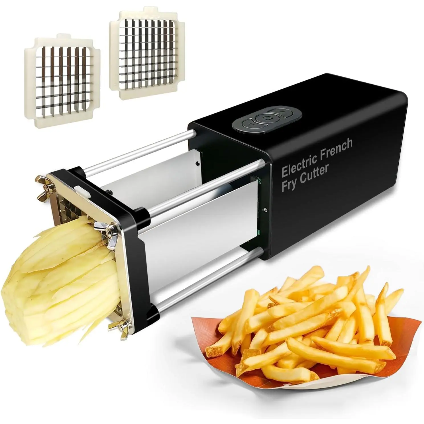 Electric  Fry ,  Fries  with 1/2 & 3/8 Inch Stainless Steel , Commercial, Home Potato  for Potatoes, Carrot, , Cucumbers