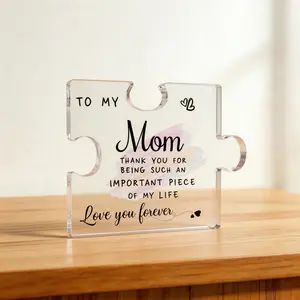 2D Acrylic Puzzle Plaque for Mom Best Mom Ever Gift Mother's Day Birthday Sentimental Keepsake Desk Decor