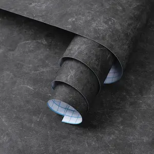 15.7''x393.7'' Peel-and-Stick Grey Textured Concrete Wallpaper - Waterproof Self-Adhesive Vinyl Wrap Contact Paper for Bedroom, Countertop Home Wall Decor